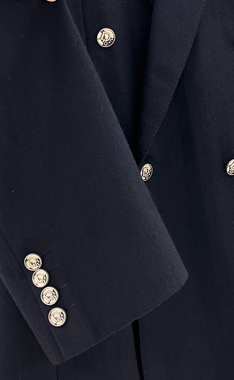 Christian Dior navy silver button jacket