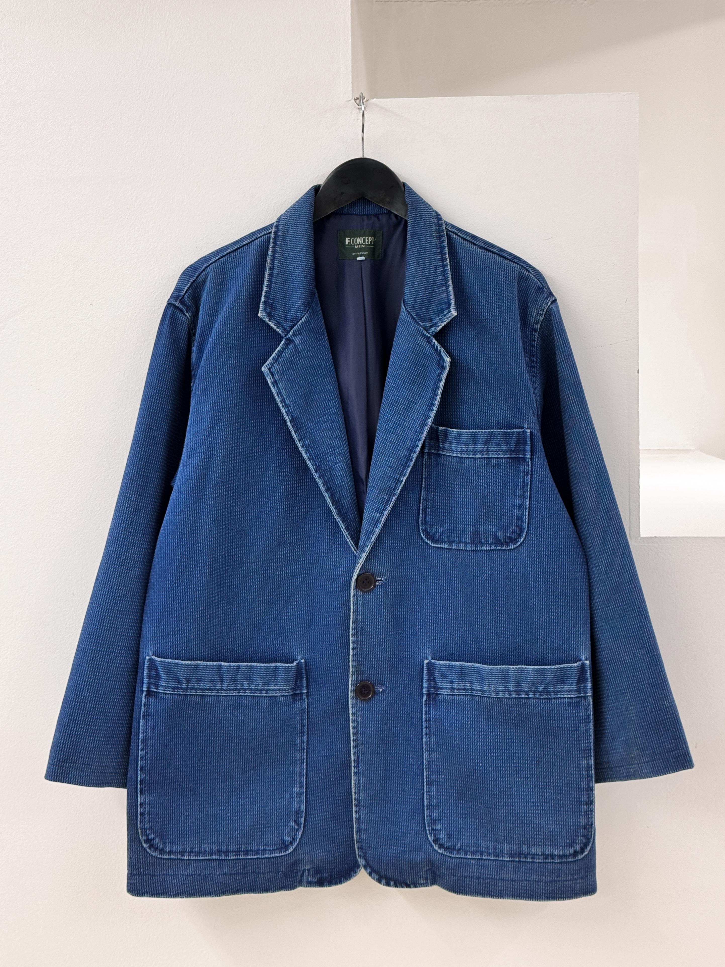 Sashiko weave indigo jacket