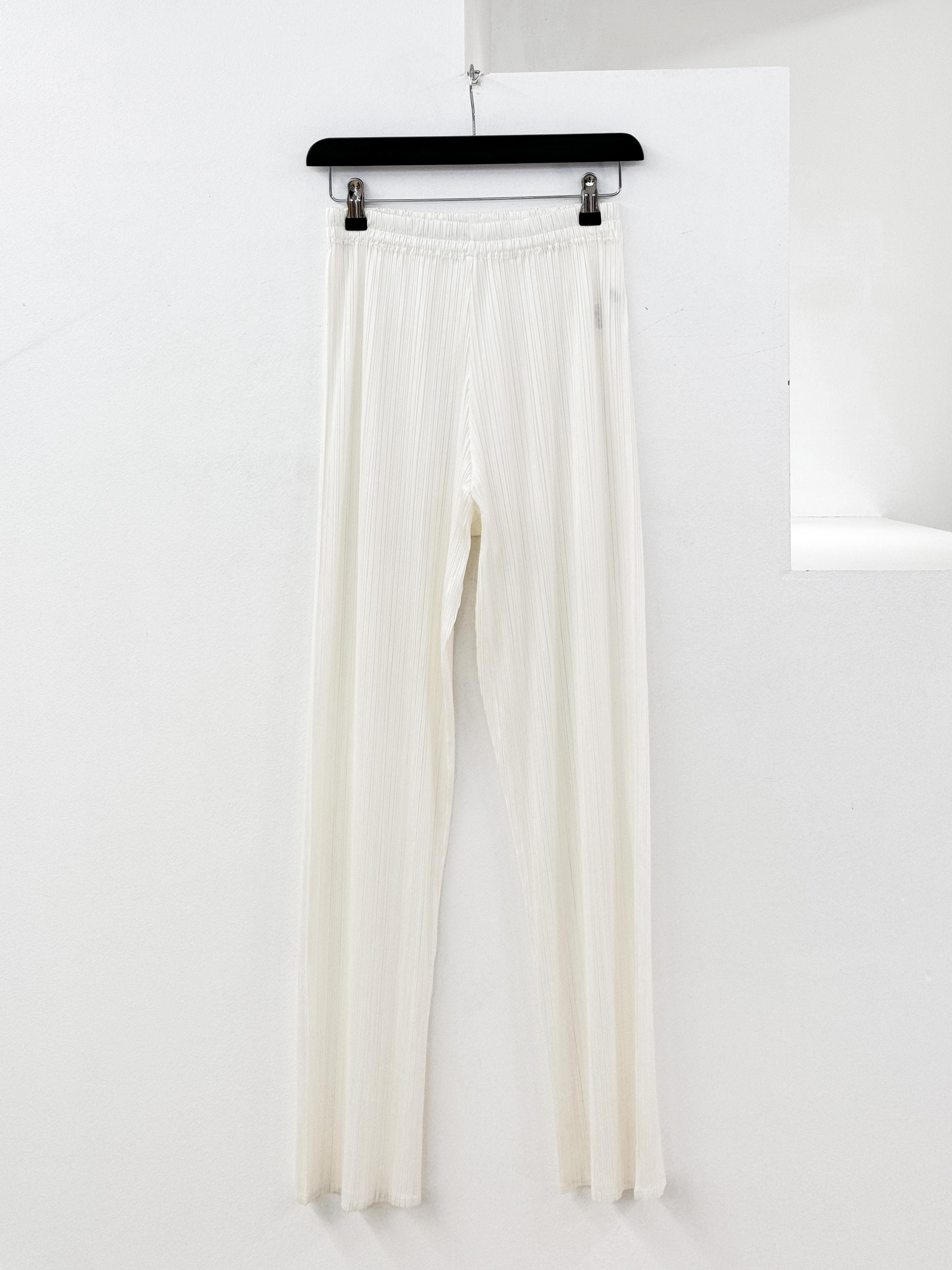 SPECCHIO pleats white pants