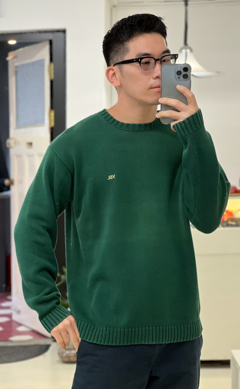 SAINT LAURENT JEANS cotton sweater (green)