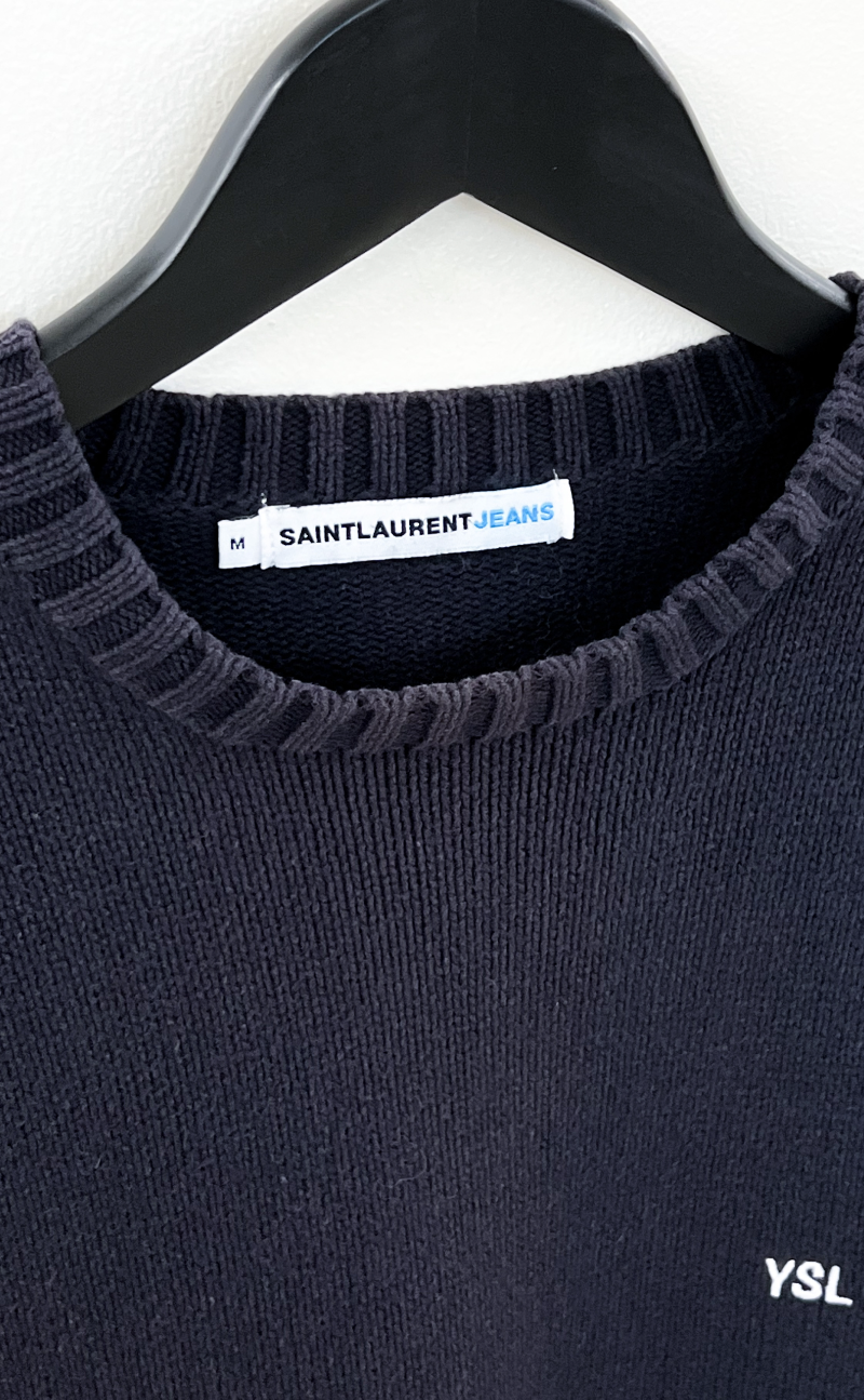 SAINT LAURENT JEANS cotton sweater (navy)