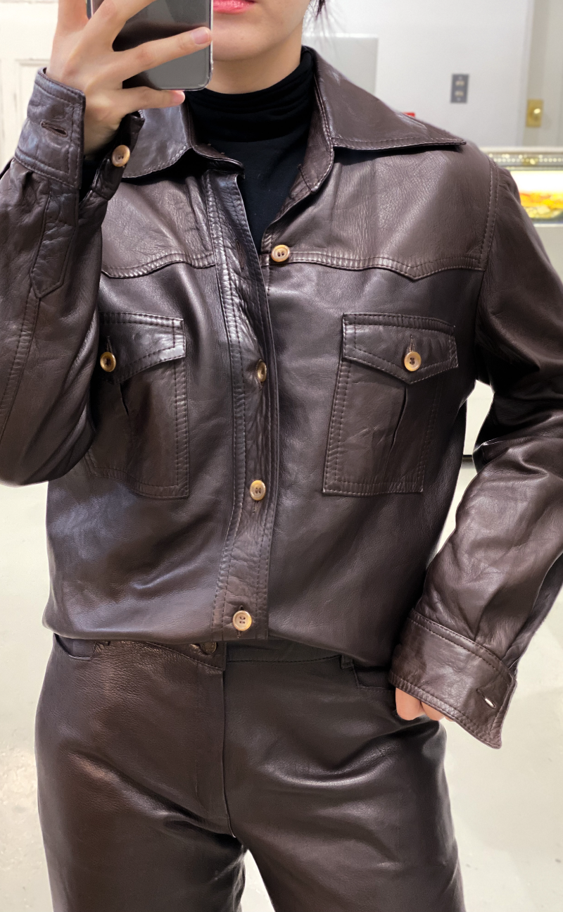 Leather shirt, made in Italy