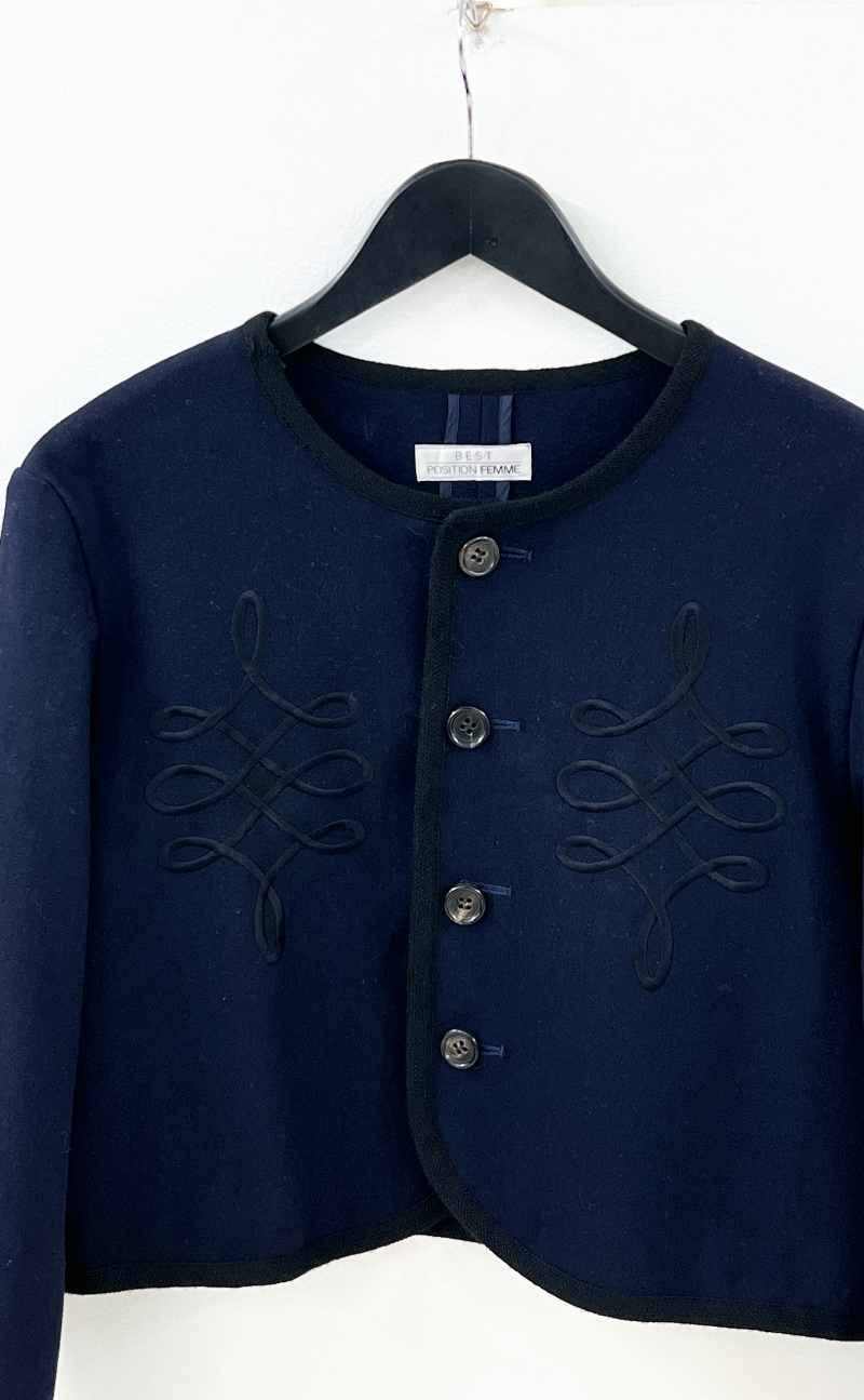 Navy embroidery jacket