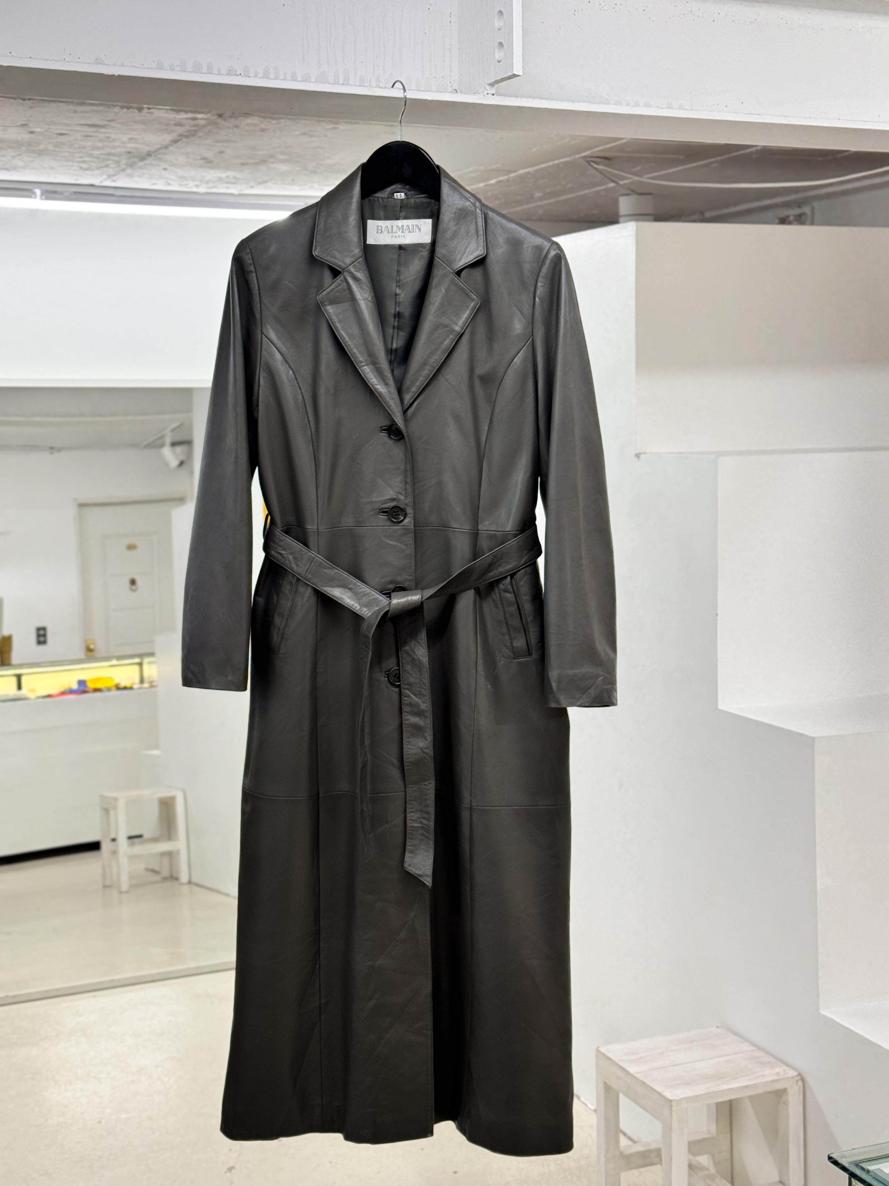 BALMAIN leather coat